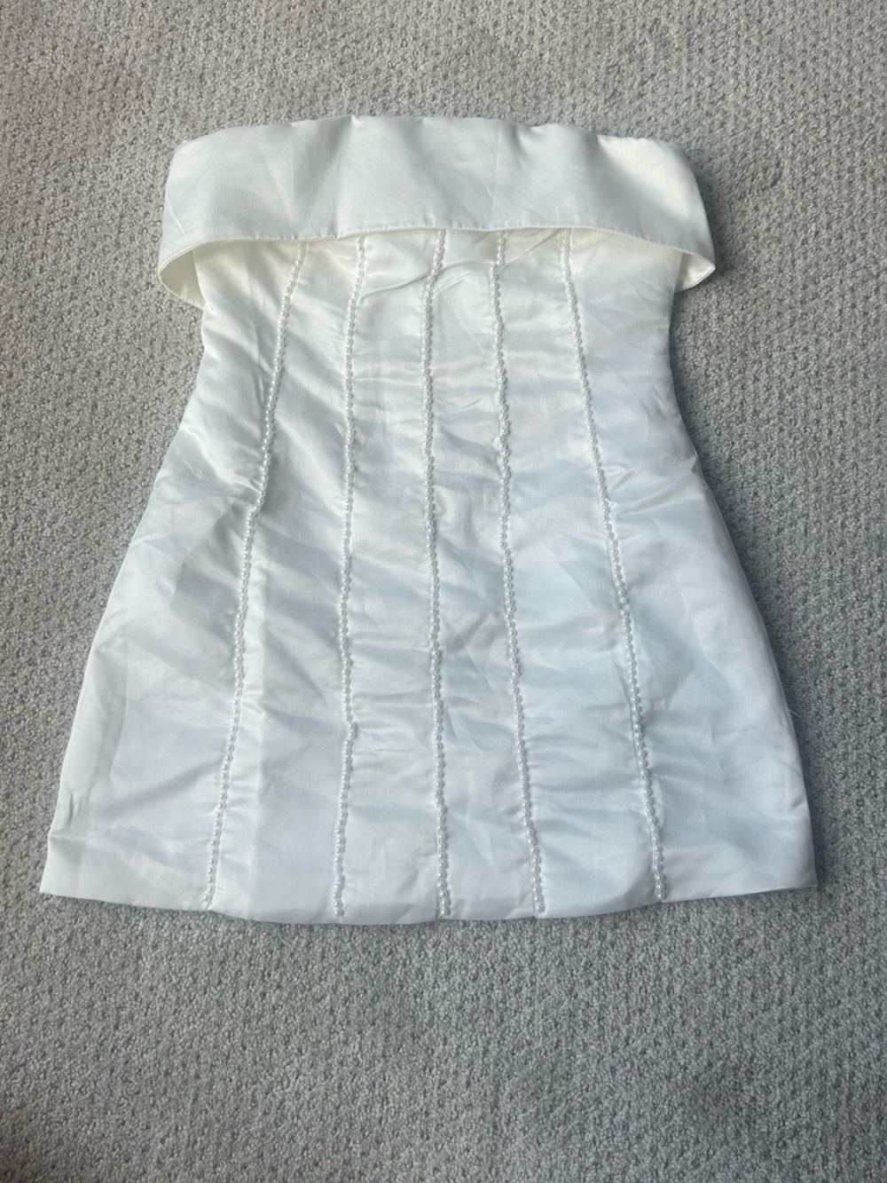 Peppermayo White Mini Dress with Beaded Trim